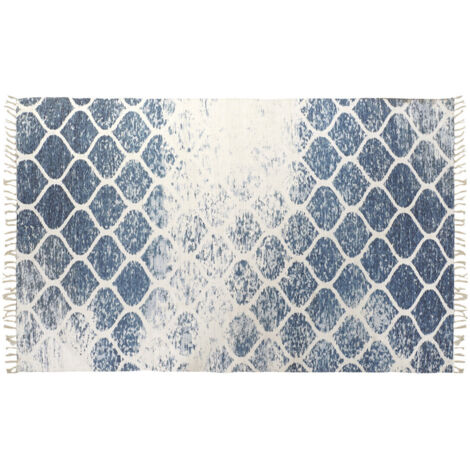 DKD Home Decor Tapis en Chenille Coton Bleu 120x180 cm (1/4)