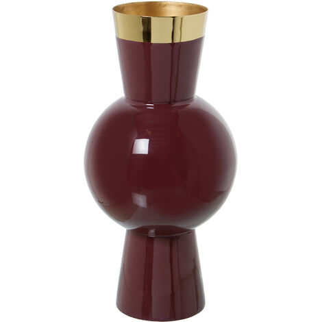 Vase Métal Émaillé Violet/Or °15X32 Cm (1/5)