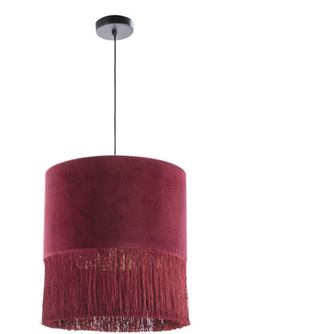 Plafonnier 40x40x43 Velours Rouge (1/3)