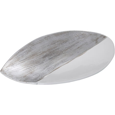 Centre Céramique Blanc/Argent 50X30X10 Cm (1/2)