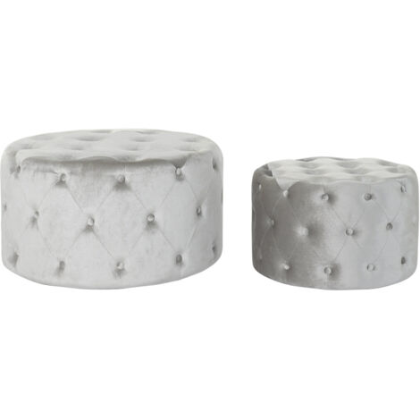 Repose-Pieds Set 2 Velours Mdf 78X78X42 Velours (1/4)