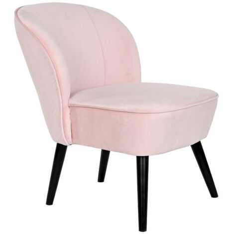 dkd-home-decor Poltrona fauteuil velours noir et rose (1/5)