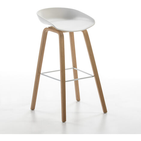 Tabouret 50x46x83 Bois/Métal/Acrylique blanc (1/3)