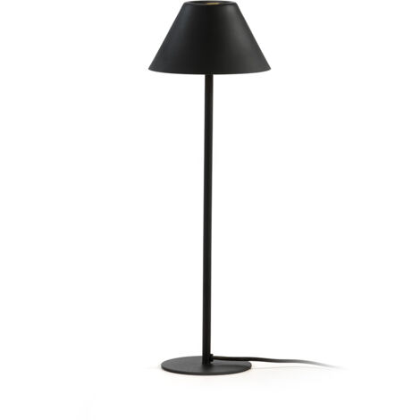 Lampe de Table 16x12x43 Métal Noir avec Paravent (1/2)