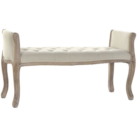 Banquette Lin Rubberwood 109X45X60 Beige (1/4)