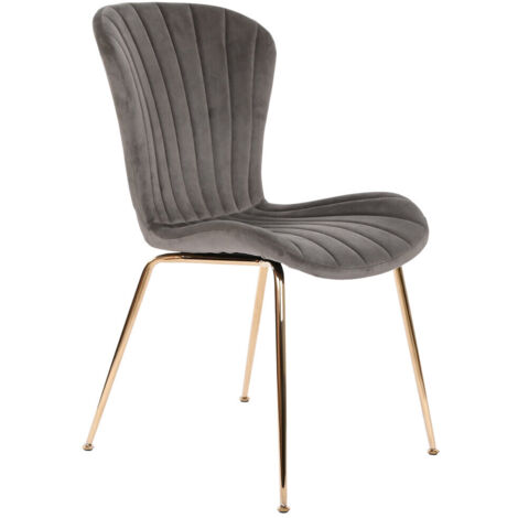 Chaise Polyester Métal 54X49X84 Gris Clair (1/5)