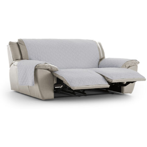 Fijalo – Housse de canapé relax 3 places – 100 % polyester – Antidérapante et matelassée – Couleur gris 06 – Protection confortable