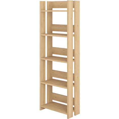 Bibliothèque avec 5 étagères. Couleur Safir. (Hauteur 155 cm/Largeur 57 cm/Profondeur 25 cm)