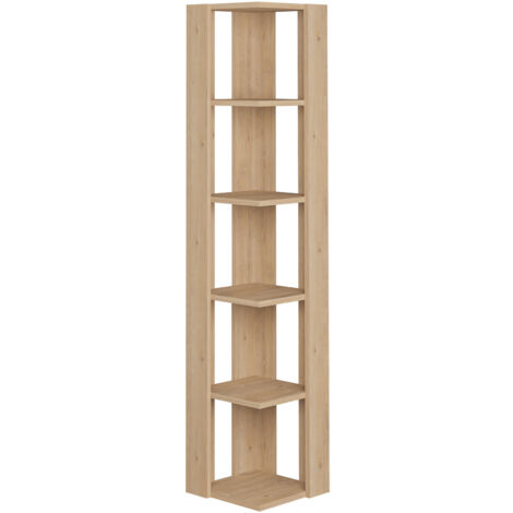 Etagère d'angle avec 5 espaces. Couleur Safir. (Hauteur 161 cm/Largeur 34 cm/Profondeur 34 cm)