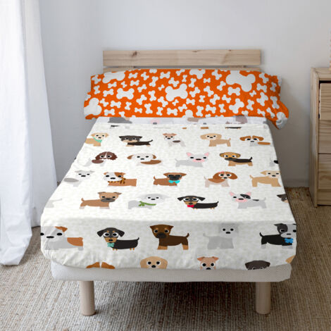 Parure de draps Chiens 2 pièces 160x270 cm (lit 80/90) (1/5)