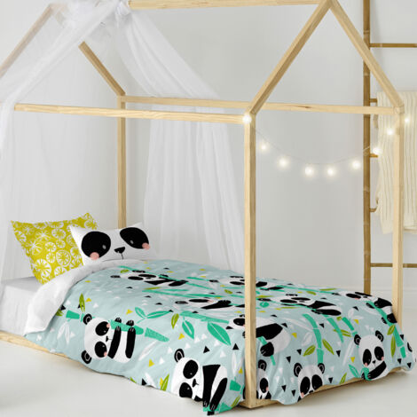 Ensemble nordique Panda jardin bleu 2 pièces 140x200 cm (Lit 80) (1/5)