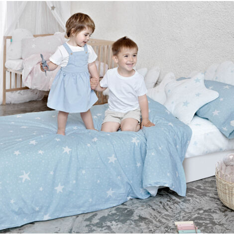 Ensemble nordique 2 pièces Little Star 155x220 cm (lit 80/90) Bleu (1/5)