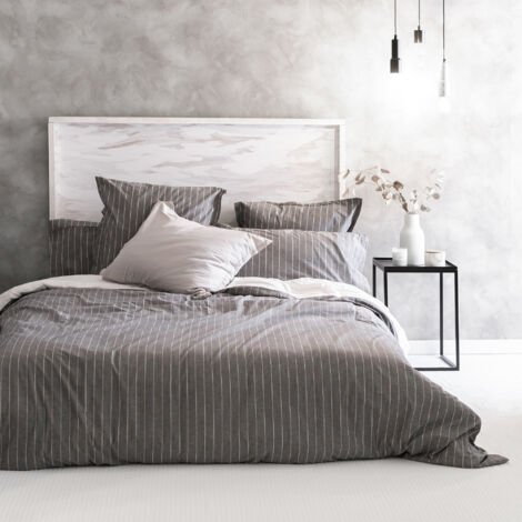 Housse De Couette Biologique Pottery Barn Grise - Oxford Classique - Taille Twin (jumeau)