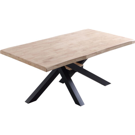 Table à manger fixe Xena 180 Chêne Nordique / Plateau Forme Noir. (1/3)