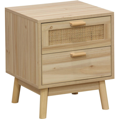 Table de chevet tendance en rotin 40 X 39 Cm. (1/5)
