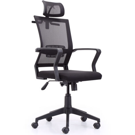 Fauteuil pivotant noir respirant rouge Winner (1/4)