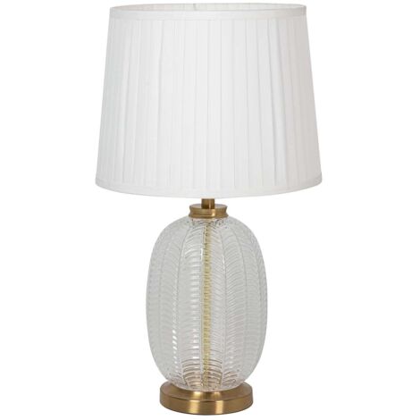 Lampe de table en métal et verre 33 x 33 x 58 cm (1/2)