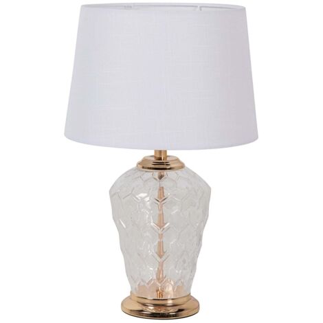 Lampe de table en métal et verre 31 x 31 x 49 cm
