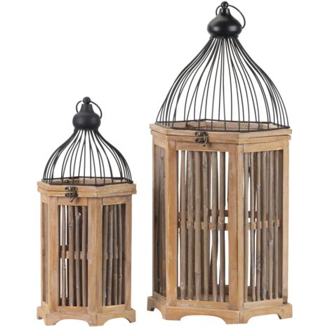 Lot de 2 lanternes anciennes 31 x 27 x 66 cm 22 x 19 x 48 cm (1/2)