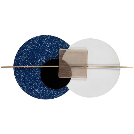 Décoration murale en métal bleu et blanc 84 x 3 x 42 cm