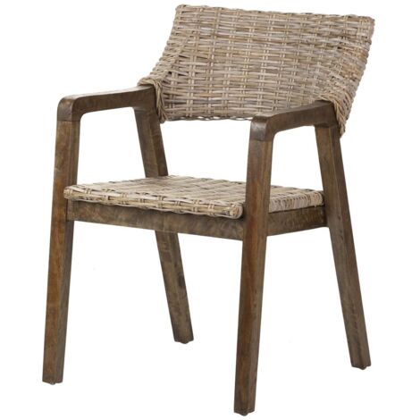 Fauteuil en rotin marron 54x57x81 cm (1/2)