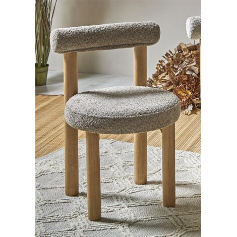 Chaise Nassor en éponge douce taupe 40 x 52 x 80 cm (1/3)