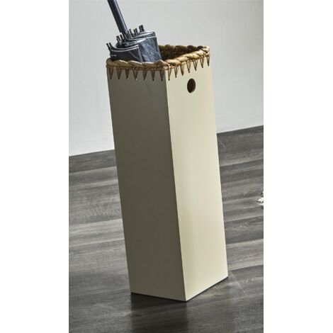 Porte-parapluie en bambou taupe avec tresse en jacinthe d'eau, 57 cm. 20 x 20 x 57 cm. (1/3)