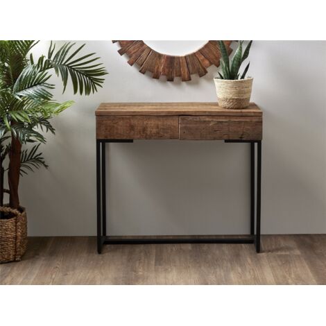 Console 2C. Bois Lacerta recyclé/acacia/métal 90 x 30 x 80 cm.