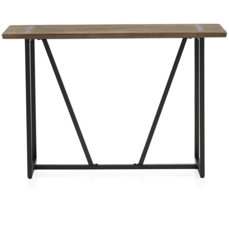 Console en métal avec plateau en bois (1/5)