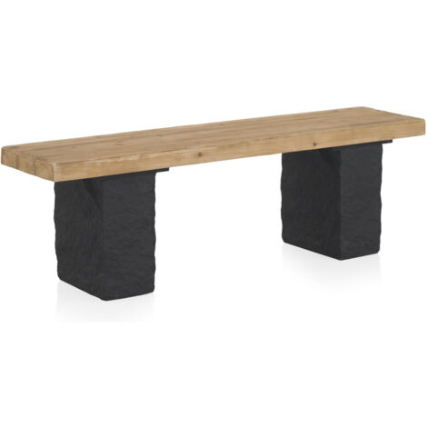 Banc en bois de sapin et base en polyrésine MgO (1/5)