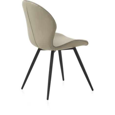 Lot de 4 chaises rembourrées, couleur beige, pieds en métal noir (1/5)