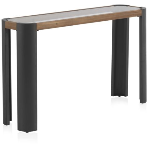 Console en métal avec bois et verre (1/5)