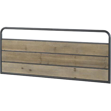Tête de lit double en fer et bois 145 x 60 cm (1/2)
