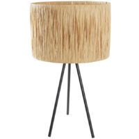 Lampe De Table Métal Rafia 30X30X51 Marron