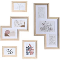 Cadre Photo Set 5 Mdf Verre 40X1,5X50 Naturel