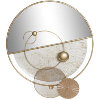 DKD Home Decor Miroir mural Doré Métal Blanc Moderne