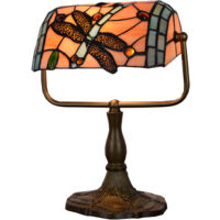 Lampe de table liseuse Tiffany avec libellules
