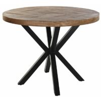 Mesa Redonda Comedor Acacia Métal 100X100X76