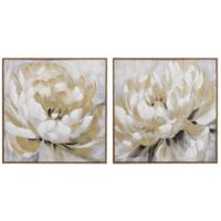 Lot de 2 tableaux de fleurs 80% peints à la main 80X4X80 cm