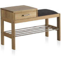 Banc à chaussures en bois naturel