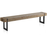 Banc en bois avec pieds en métal
