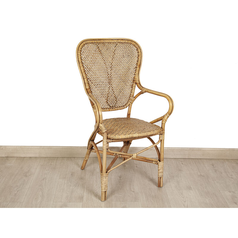 Rattan/BambusSessel 56x57,5x104cm