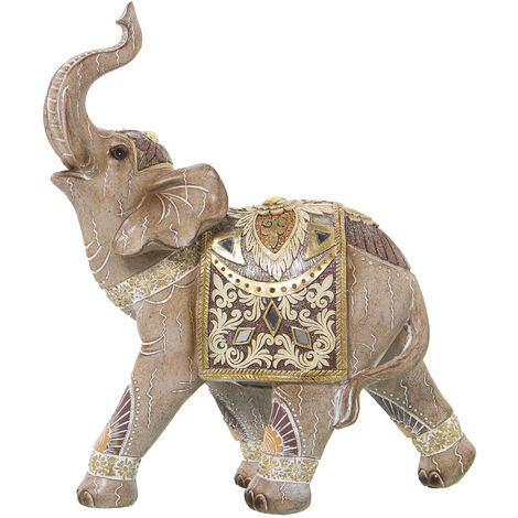 Golden Elephant Figur in Harz 27x11x31cmpour alle Stile, um zu Hause eine Note zu verleihen (1/2)
