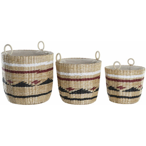 Set von 3 Polyesterfaser 38x38x36 Faser Polyester Faser Polyester mehrfarbiger Farbmaterial Körbe und Kisten Details (1/3)