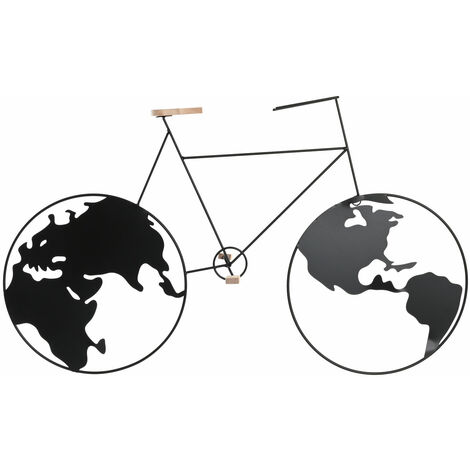 Metallwanddekoration 74x10x43.5 Schwarzes Fahrradmetallmaterial mehrfarbiger Farbfamilien Wanddekorationen Details