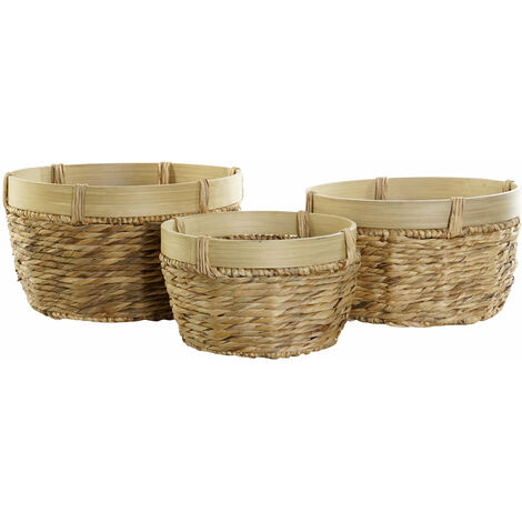 2 Stück Bambuskörbe Mit Fliegenschutz - Rustikale Aufbewahrung Küche