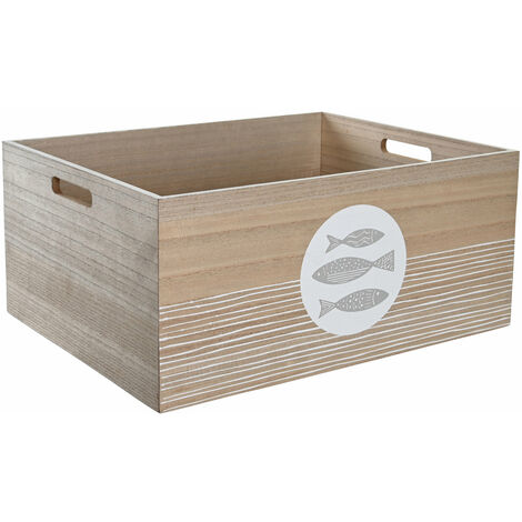 MDF Box 50x40x22.5 Natural Fish MDF Material Multicolor Color Family Körbe und Kisten Details