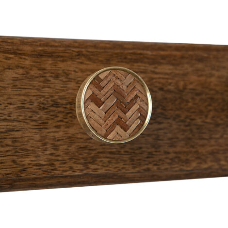 Kleiderbgel aus Holz/Bambus/Metall, 3 Knpfe, 41 x 12 x 7 cm