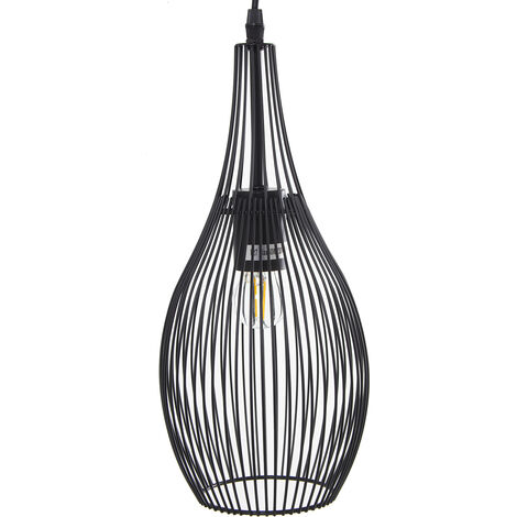 Black Metall Decke, 1x27 max 60 W nicht enthalten  ° 17x37cm, schwarzes Kabel 70 cmpour alle Stile, um dem Haus eine Note zu verleihen (1/5)