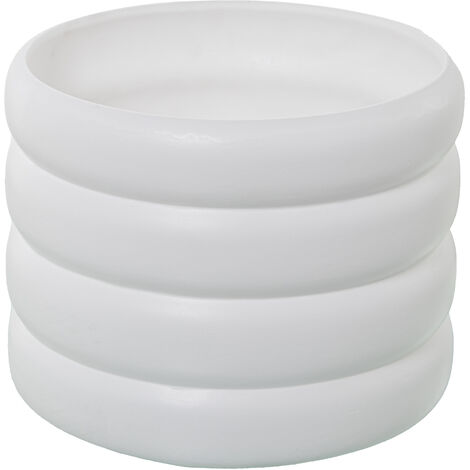 MAT White Welled Ceramic Pflanzer  ° 25x20cmpour Alle Stile, um dem Haus eine Note zu verleihen (1/3)